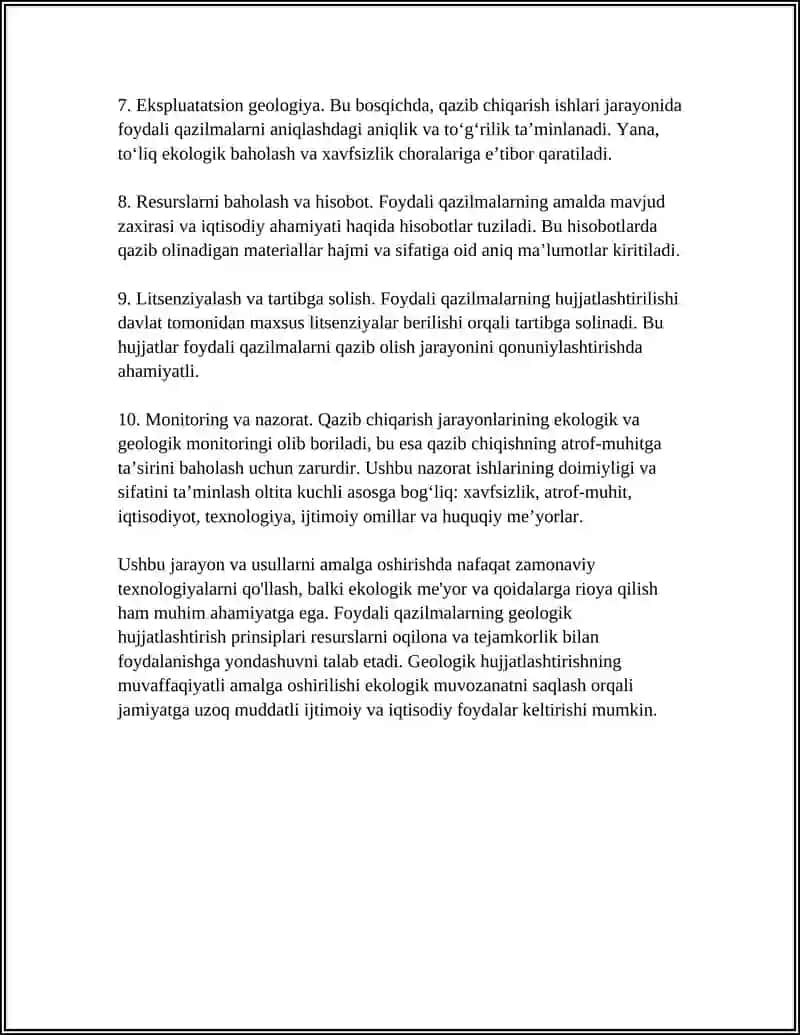 FOYDALI QAZILMALARNI GEOLOGIK XUJJATLASHTIRISH 4