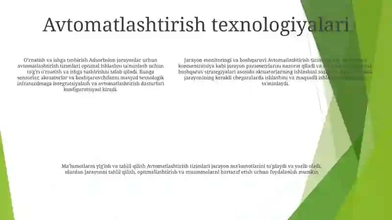 Adsorbsiya Jarayonini Avtomatlashtirish 4