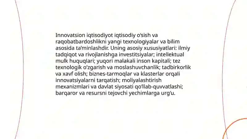 Innovatsion iqtisodiyot tushunchasining mazmuni va mohiyati. 4