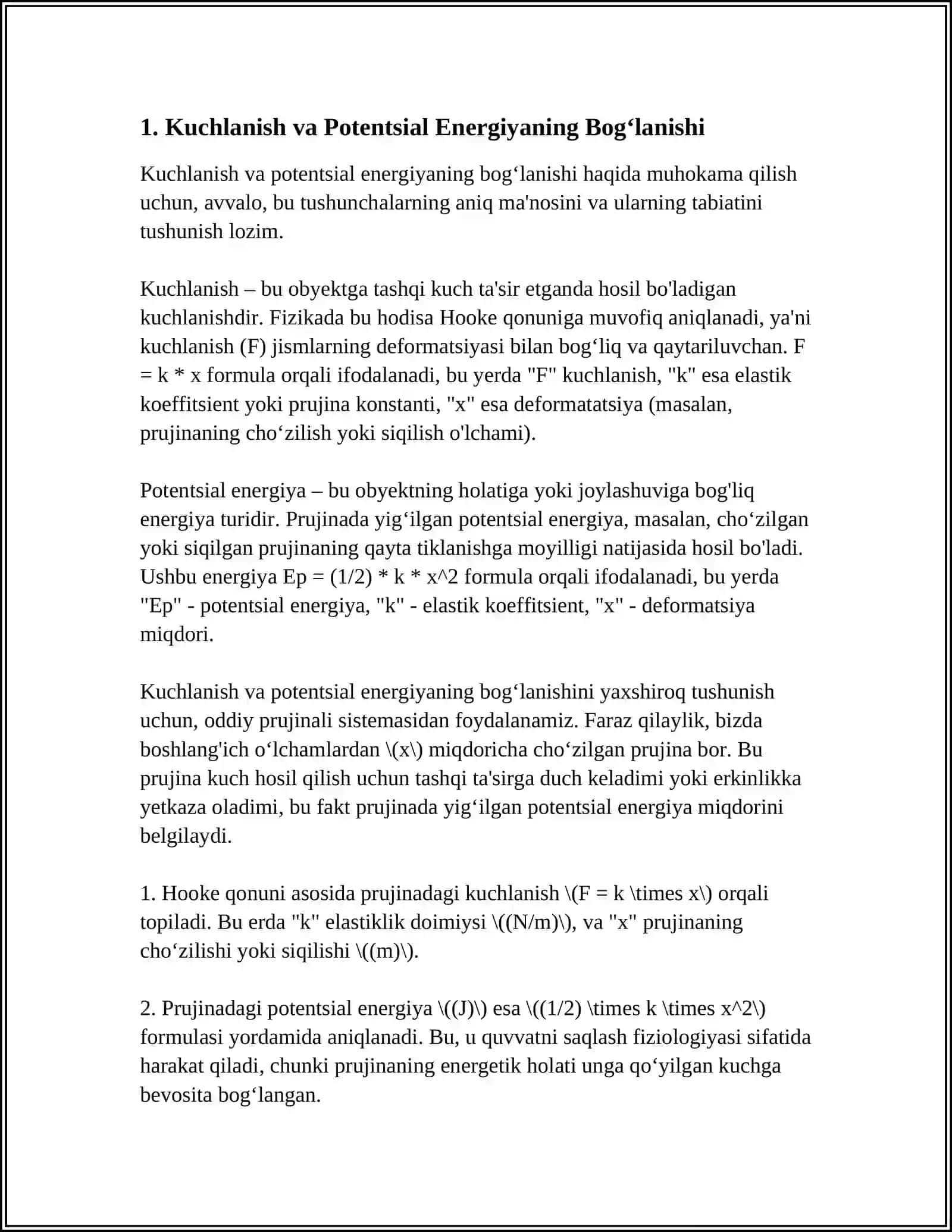 KUCHNING MUMKIN BOʻLGAN KOʻCHISHDAGI ELEMENTAR ISHI. IDEAL BOGʻLANISHLAR 4