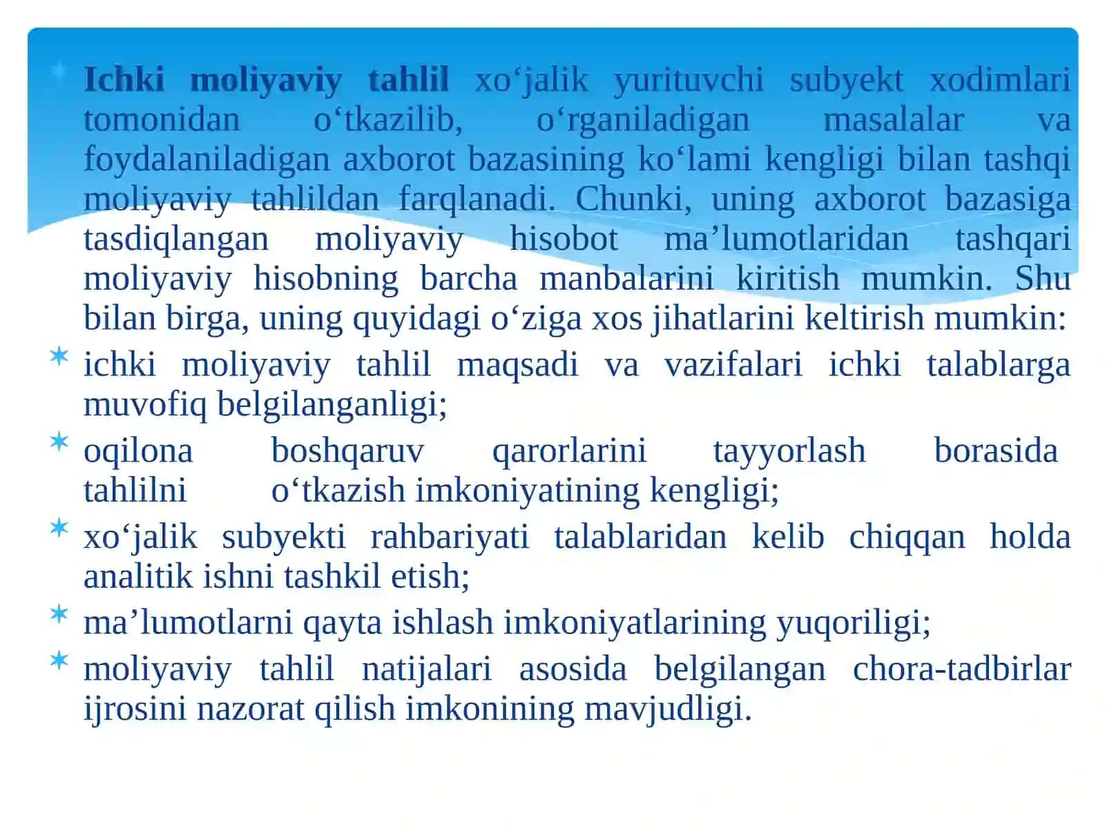 Moliyaviyat tahlilni tashkilotish va axborot manbalari 4
