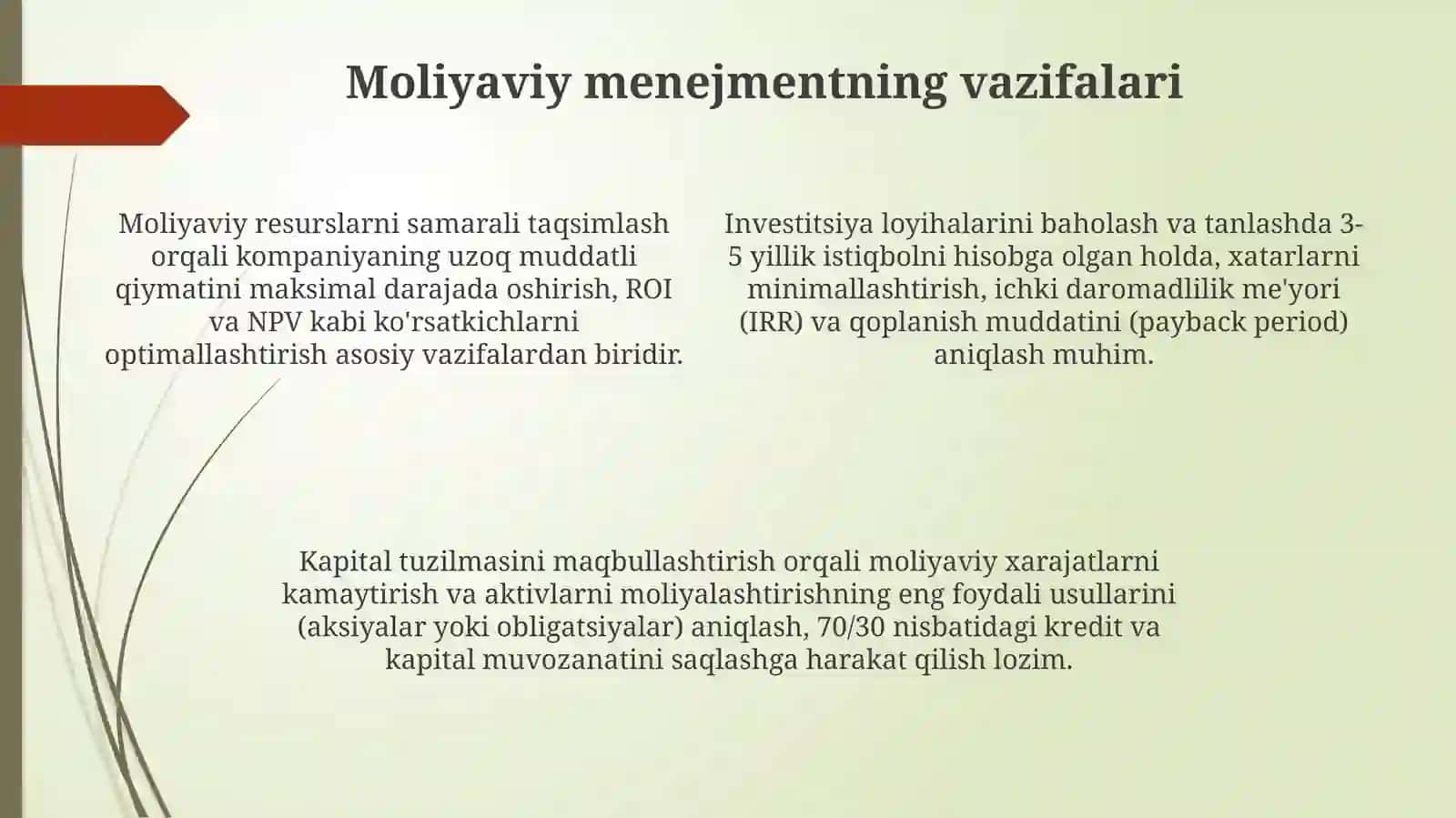Moliyaviy menejmentning asosiy maqsadlari 4