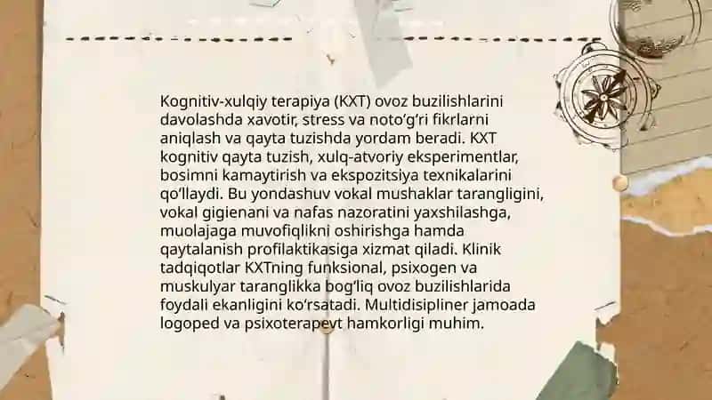 Ovoz buzulishlarida psixoterapebyokmetodlarni qoʻllash 4