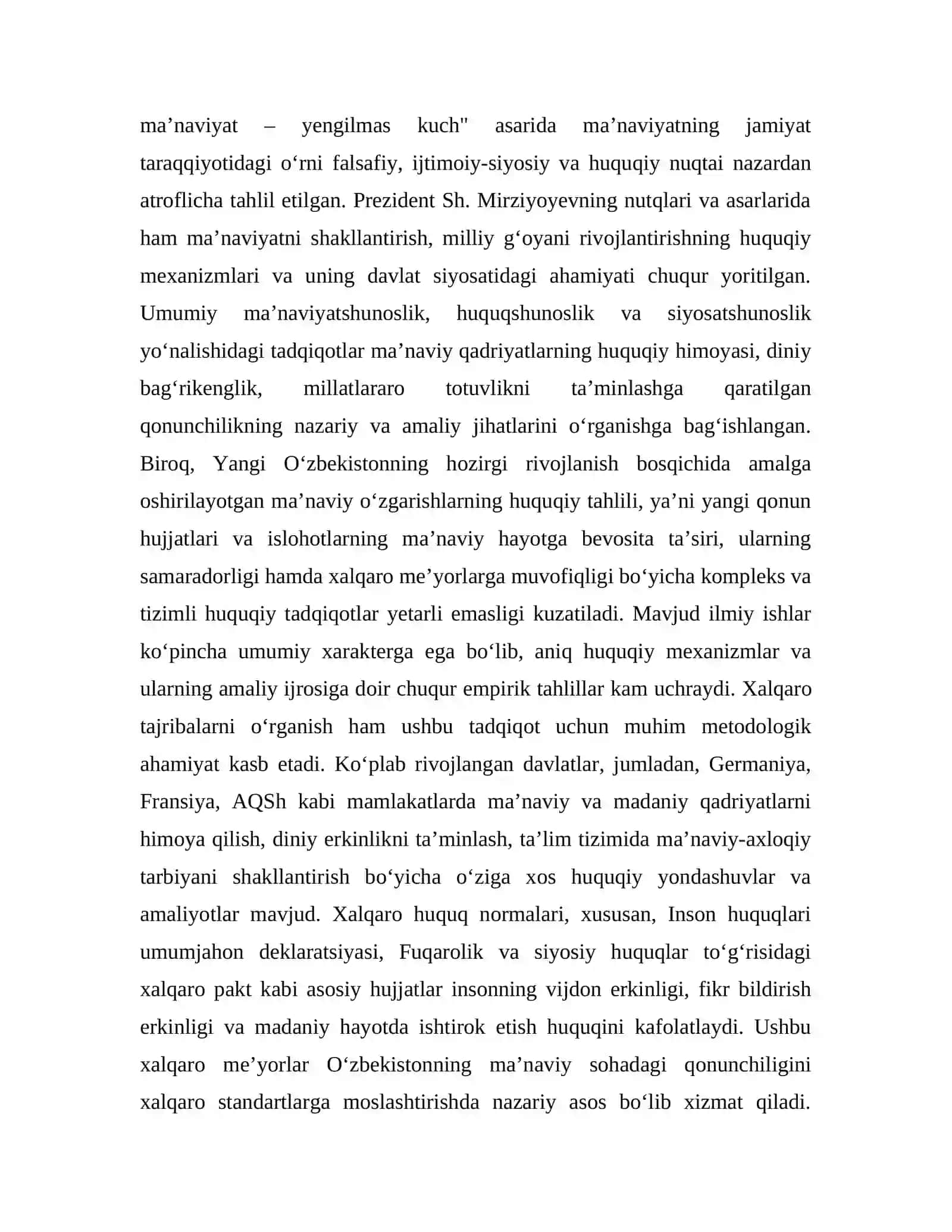 YANGI O‘ZBEKISTONDA AMALGA OSHIRILAYOTGAN MA’NAVIY O‘ZGARISHLAR 4