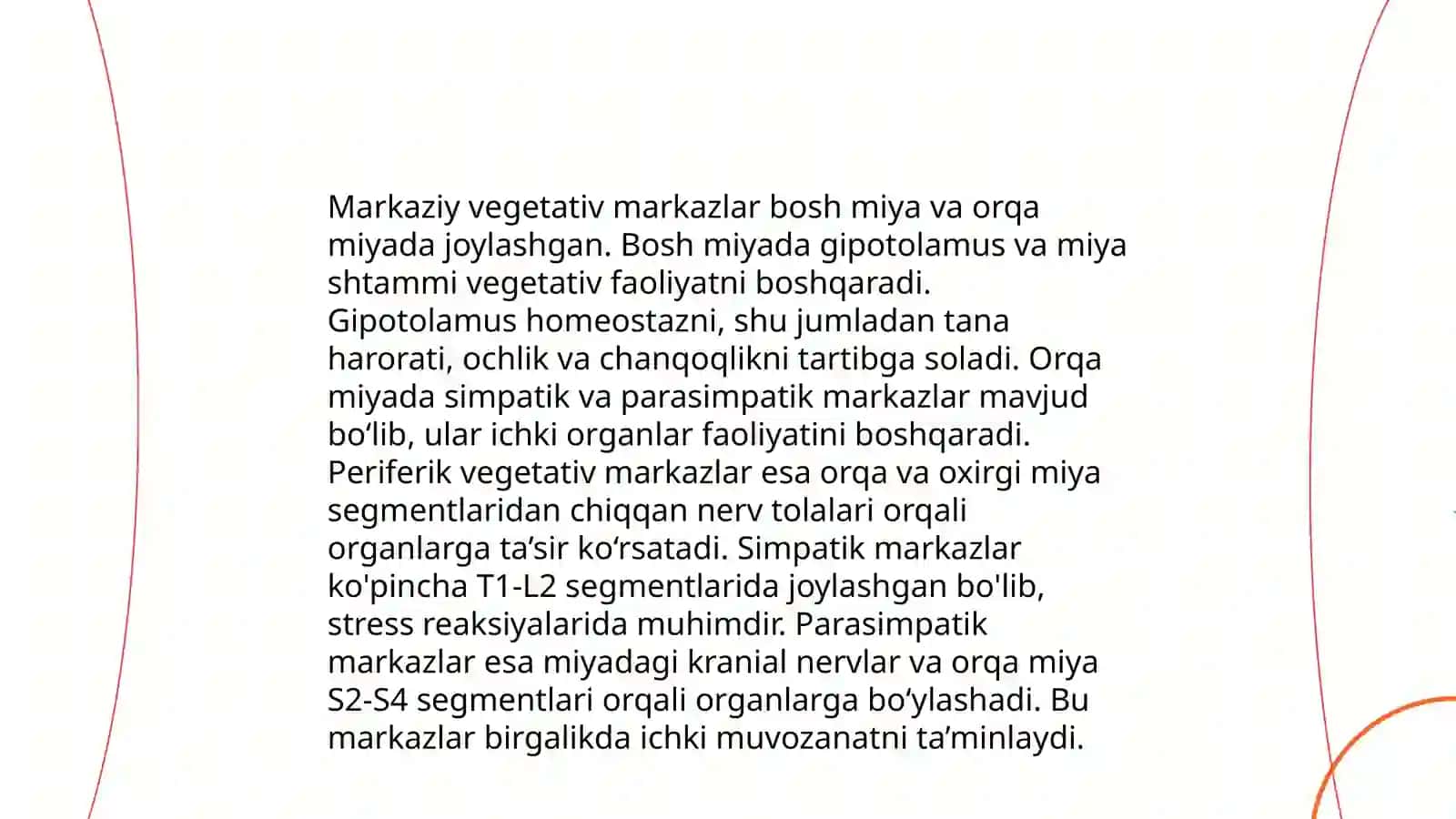 Vegetativ oliy markazlar va ularning funksional ahamiyati 4