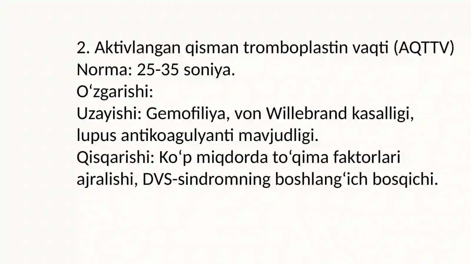 Patologiyada va dori vositalar ta’siridagi qon ivish sistemasiko‘rsatkichlarini o‘zgarishi 4