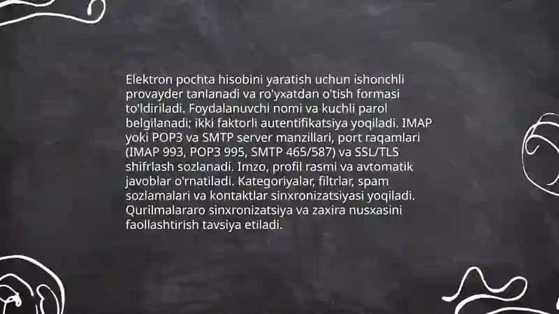 Elektron pochta (email) asoslari va tushunchalari 4