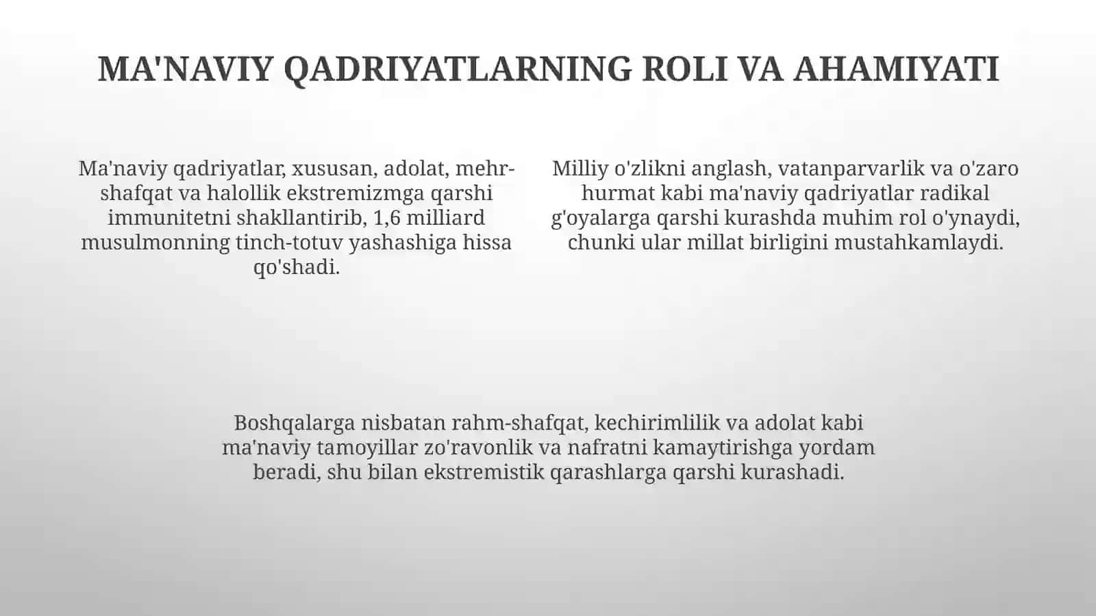 Diniy ekstremizmvaterrorizmgagarshikurashningma'naviy-ma'rifiyasoslari 4