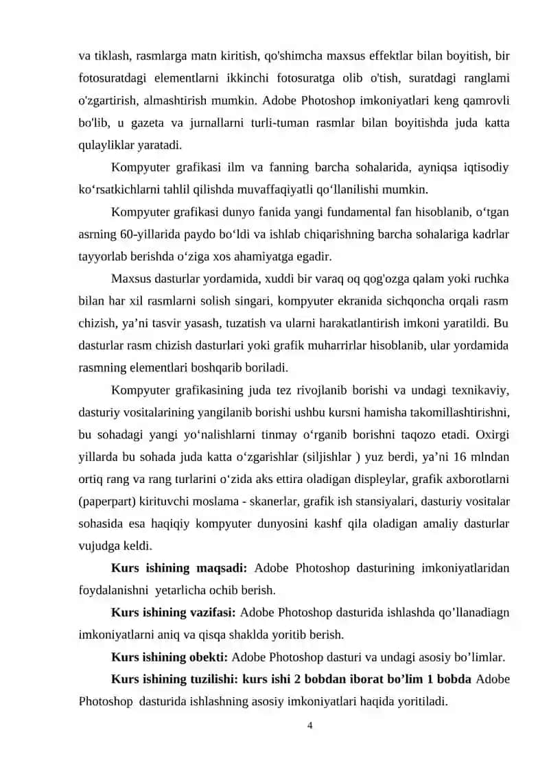 ADOBE PHOTOSHOP DASTURI VA IMKONIYATLARI 4