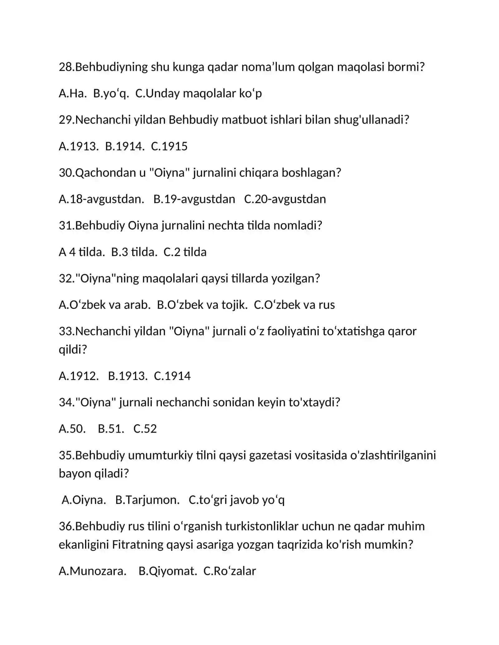 Testlar Behbudiy 4