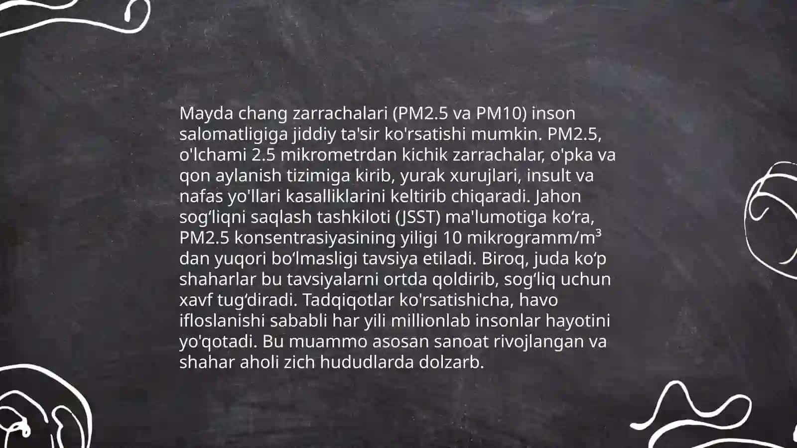 Atmosferasi havosini mayda chang zarrachalaridan tozalash 4