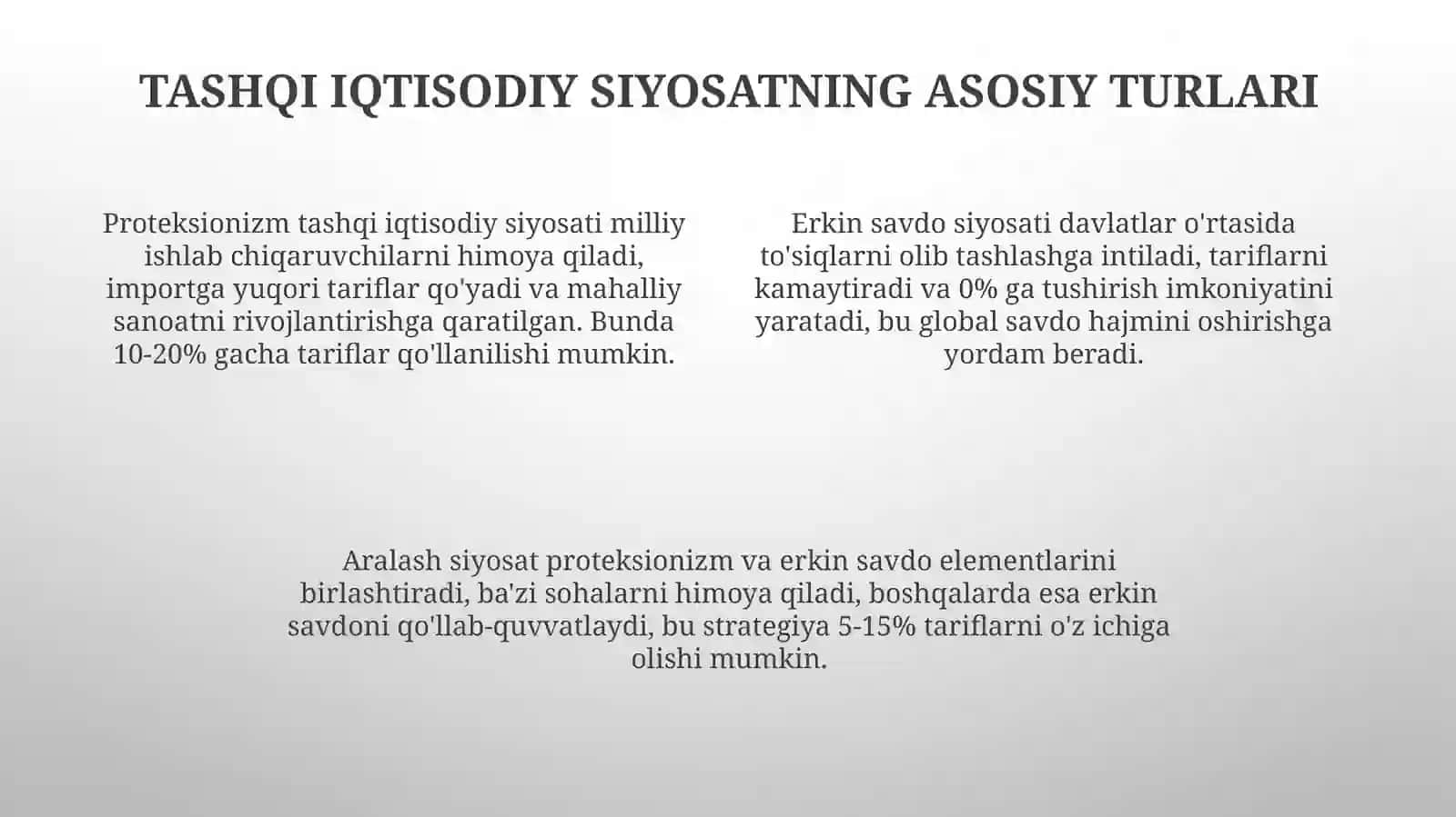 Tashqiiqtisodiysiyosatningasosiyturlarivatasnifi 4