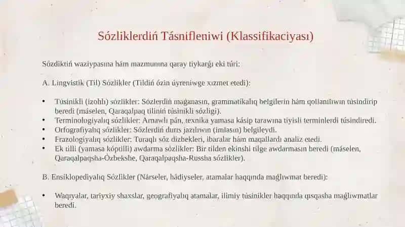 Leksikografiya (Qaraqalpaq tilinde) 4