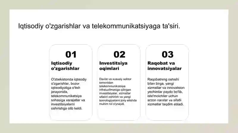 O'zbеkistоndа tеlеkоmmunikаtsiya vа simsiz tехnоlоgiyalаrining rivоjlаnishigа tа’sir etuvchi аsоsiy оmillаr 4