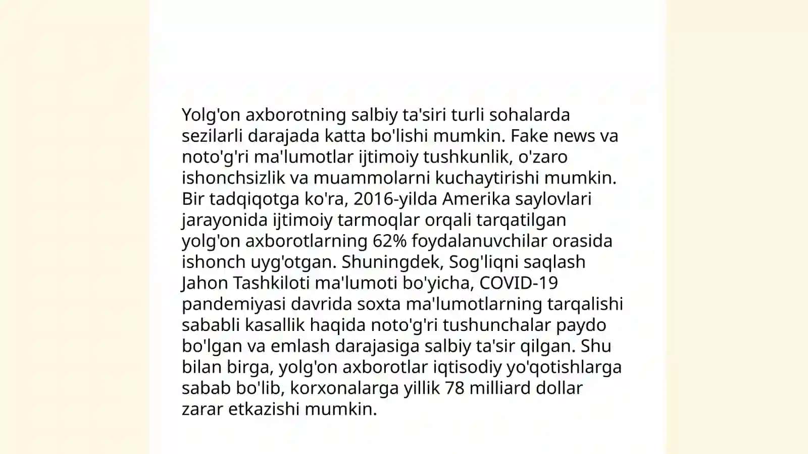 Feyk xabar yoki yolg'on axborotga qarshi immunitetni shakllantirish 4