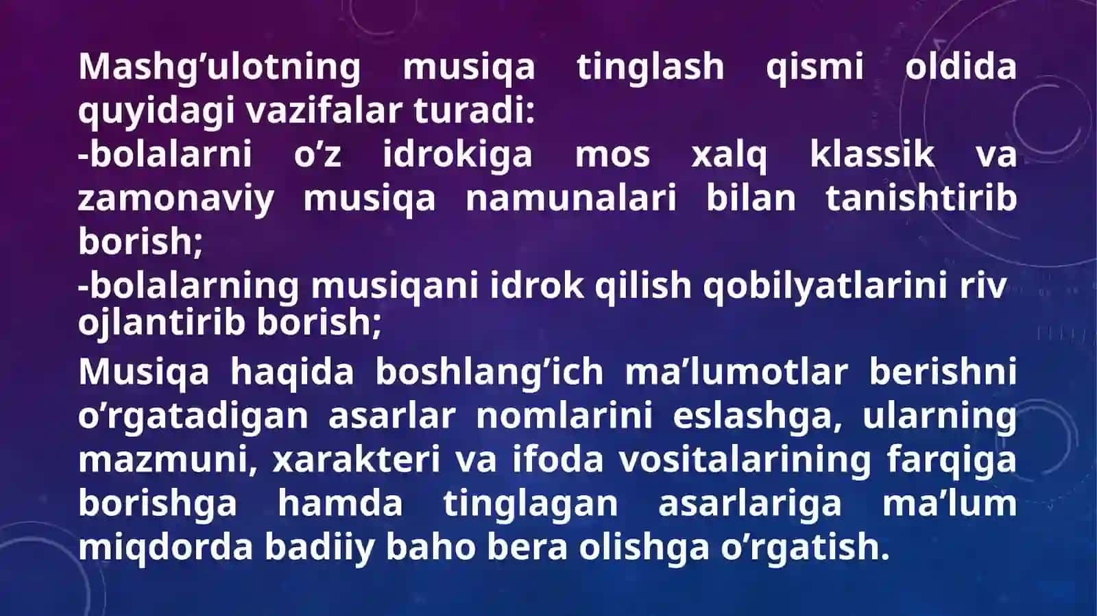 Maktabgacha yoshdagi bolalarning musiqaviy faoliyati mazmuni 4