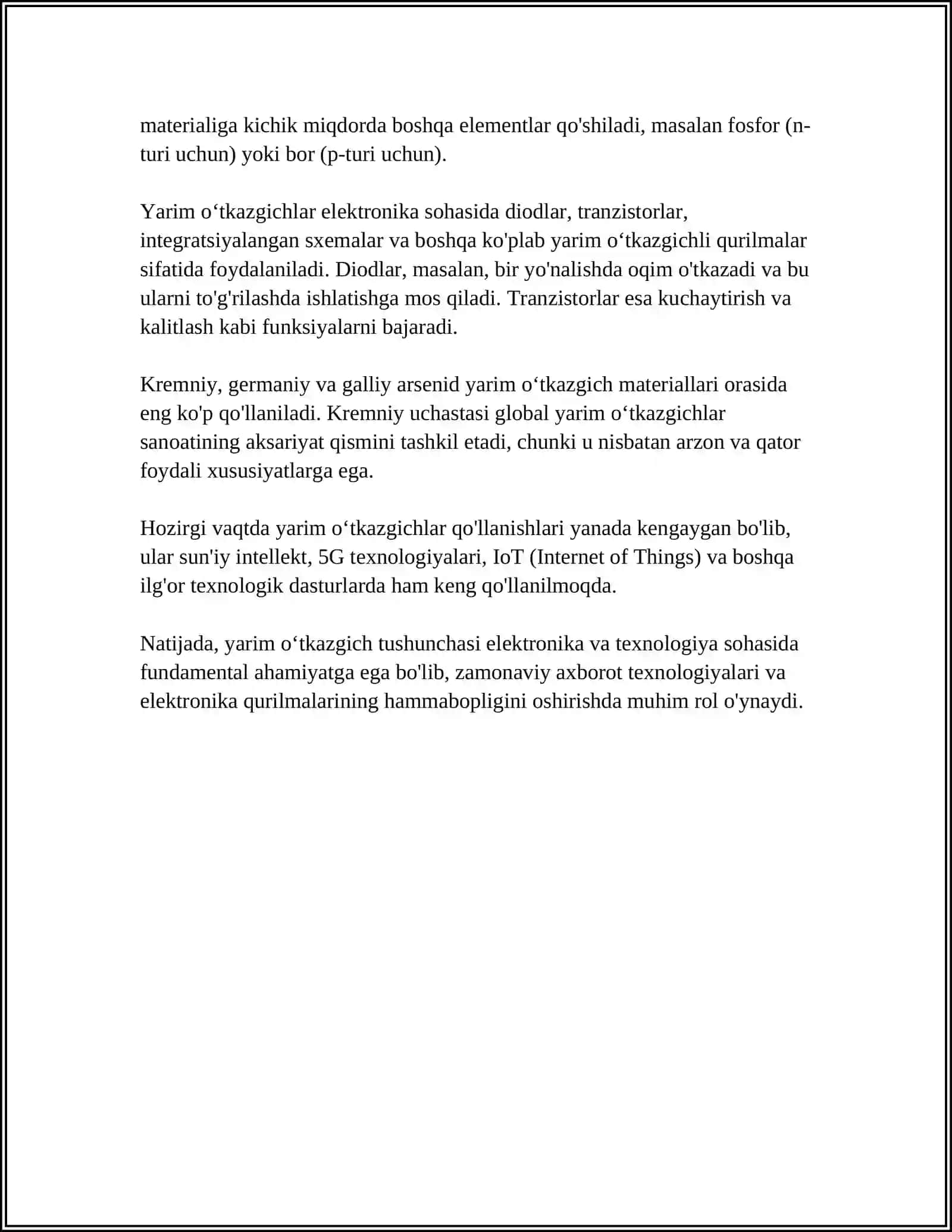 YARIM ÒTKAZGICHLI DIOD.P-N ÒTISHLAR HAQIDA TAQDIMOT 4