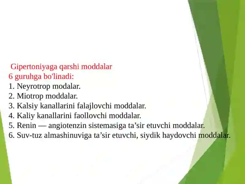 Gipertonik krizda ishlatiladigan dori vositalari 4