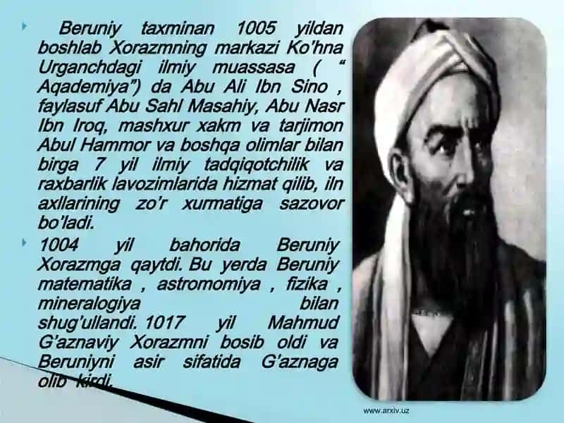 ABU RAYHON BERUNIYNING JAHON SIVILIZATSIYASI XAZINASIGA QO`SHGAN XISSASI 4