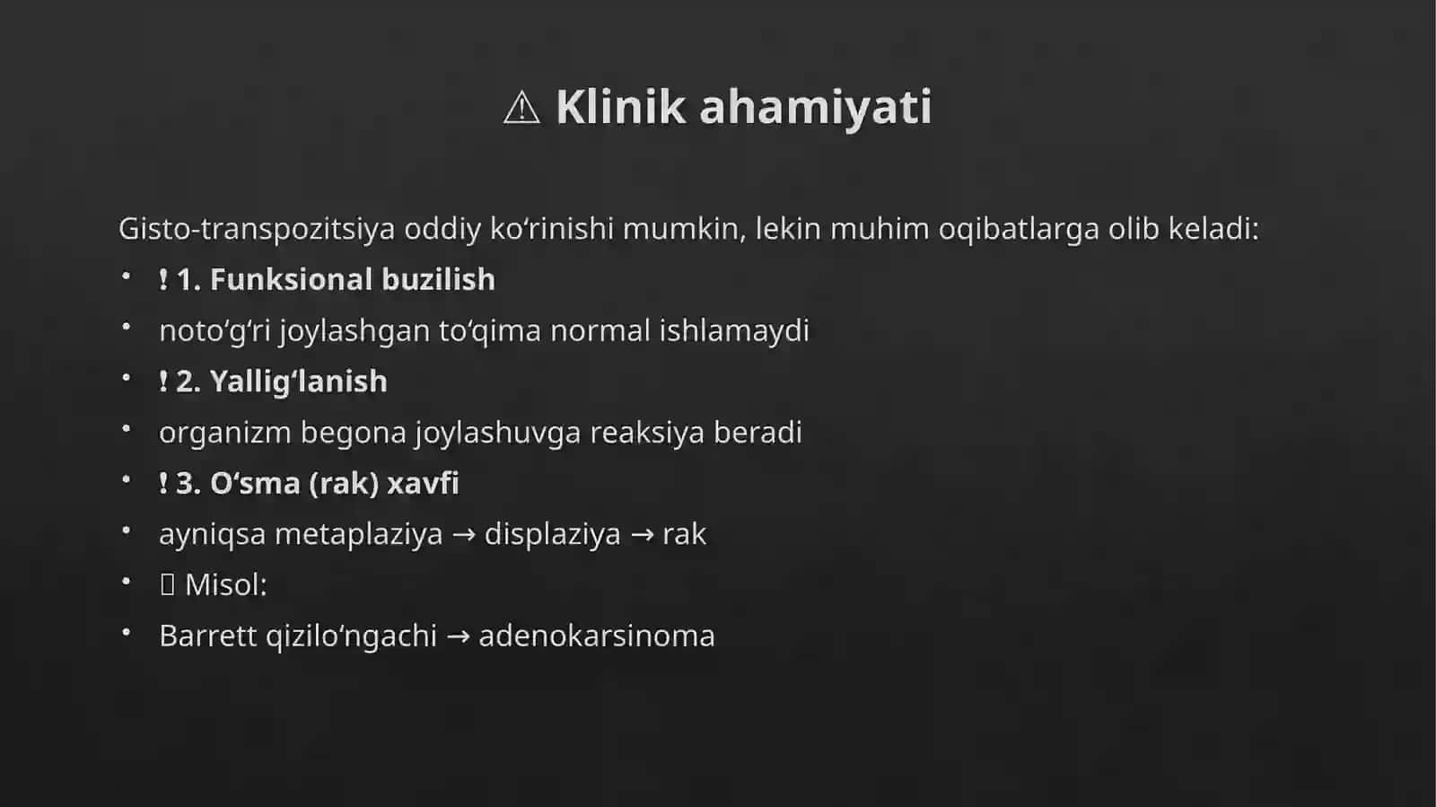 Gisto-transpozitsiyaning asosiy xususiyatlari 4