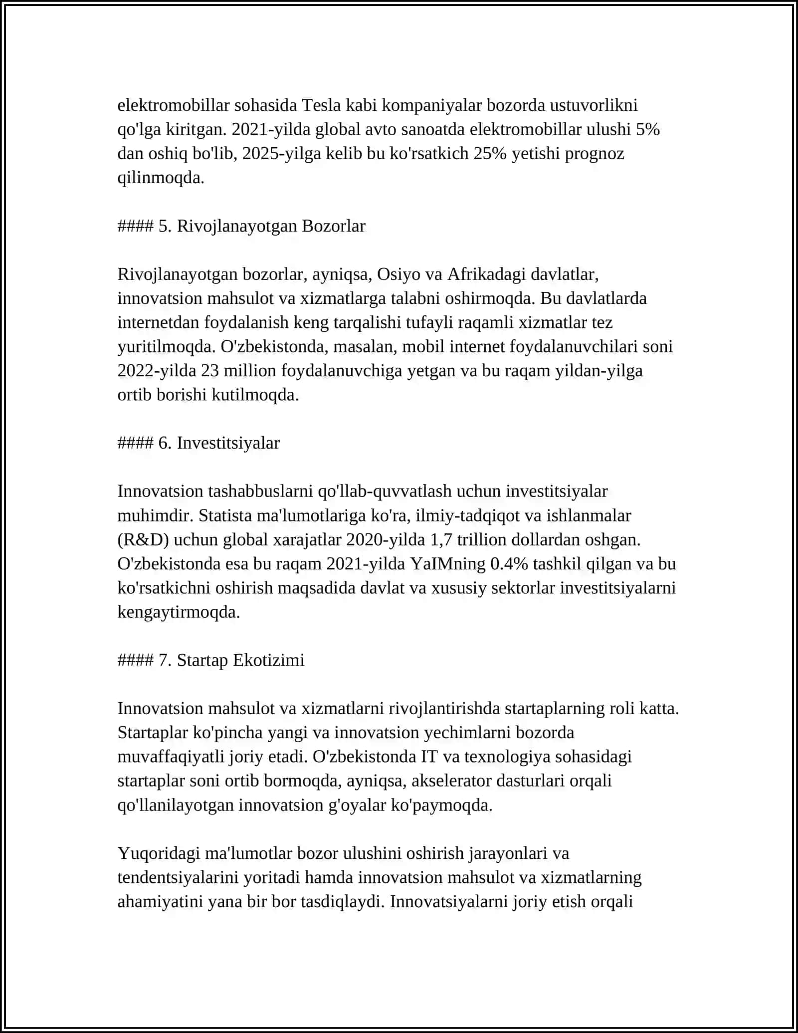 INNOVATSIYALARNING BOZORDAGI MUVAFFAQIYATGA TA'SIRI 4