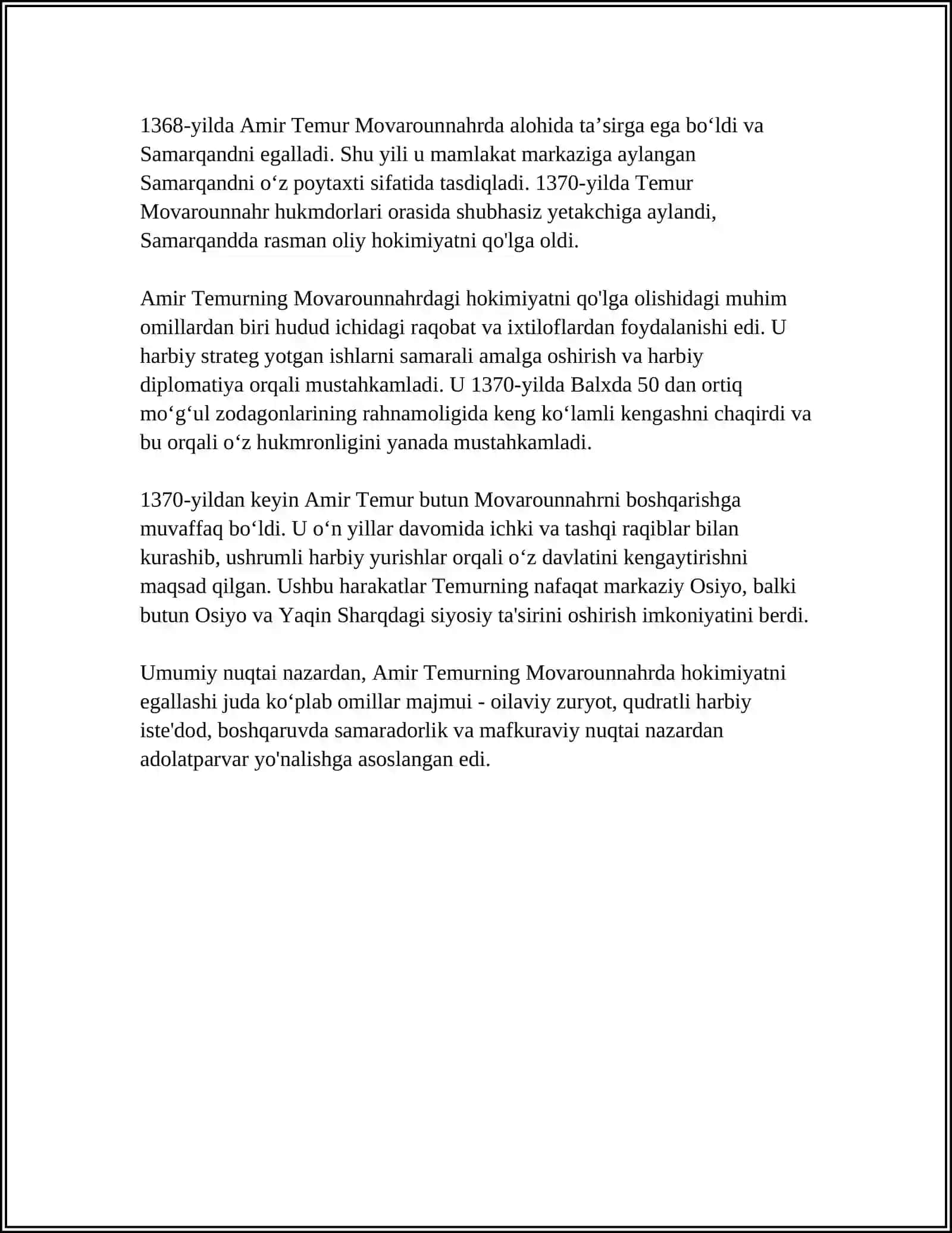 AMIR TEMURNI 5 YILLIK 7 YILLIK URUSHLARI HAQIDA 4