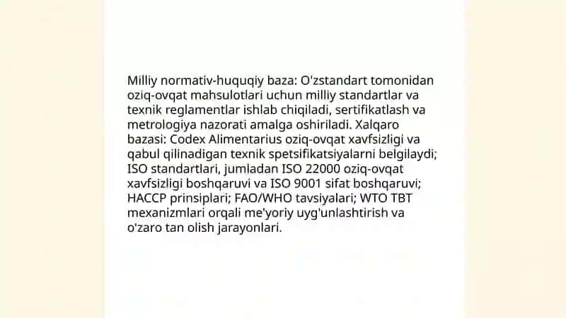 Oziq-ovqat mahsulotlarini standartlashtirishning metodologik asoslari 4