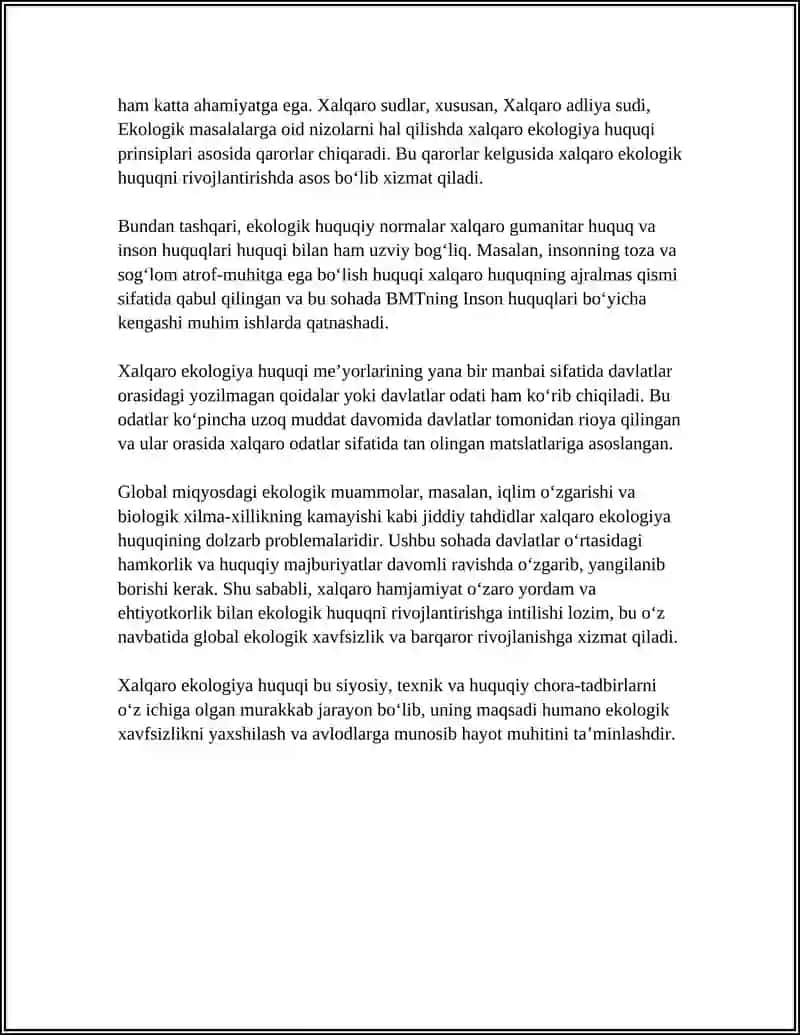 XALQARO EKOLOGIYA HUQUQI REFERAT 4
