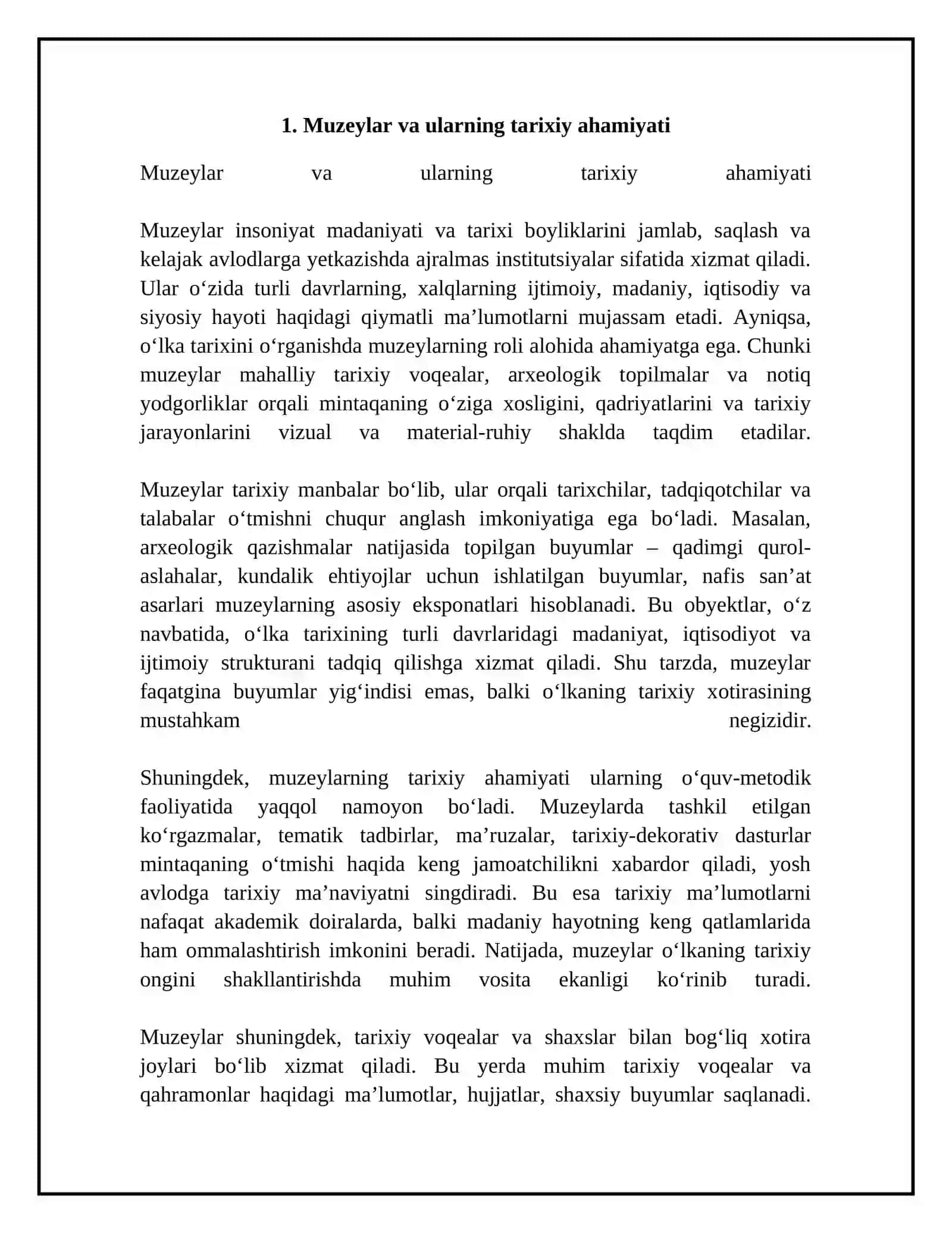 O'lka tarixini oʻrganishda muzeylarning oʻrni 4