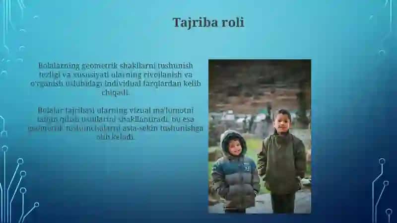 Bolalarning predmetlar shakli va geometrik figuralarni idrok qilishning o'ziga xos xususiyatlari 4