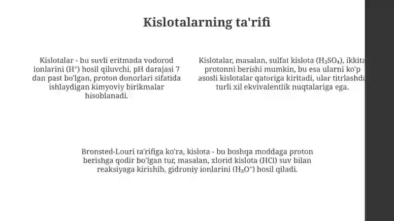 Kislotalarning kimyoviy tabiati va turlari 4