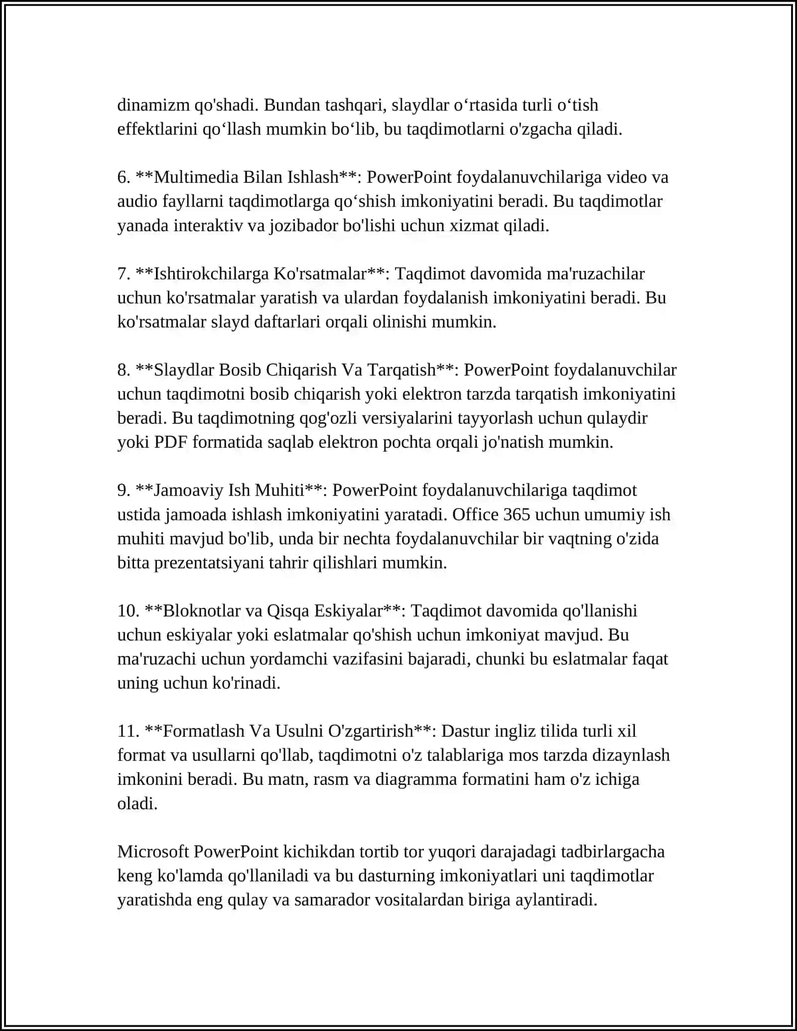 POWER POINT DASTURI BILAN ISHLASH 4