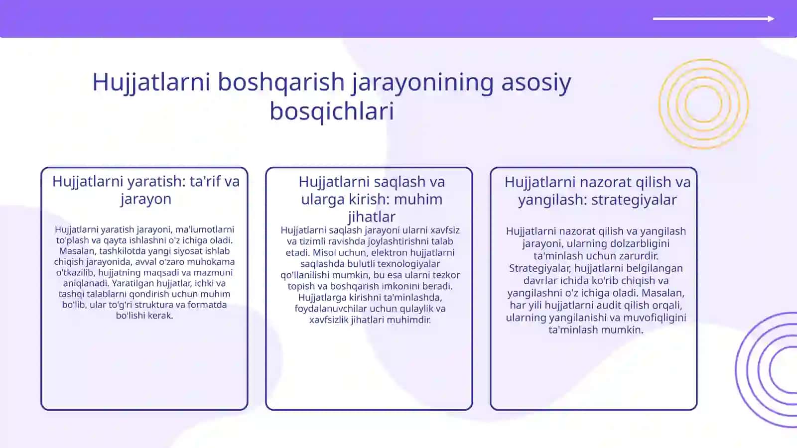 Boshqarish jarayonida hujjatlashtirish va uni yuritishni tashkil etish 4