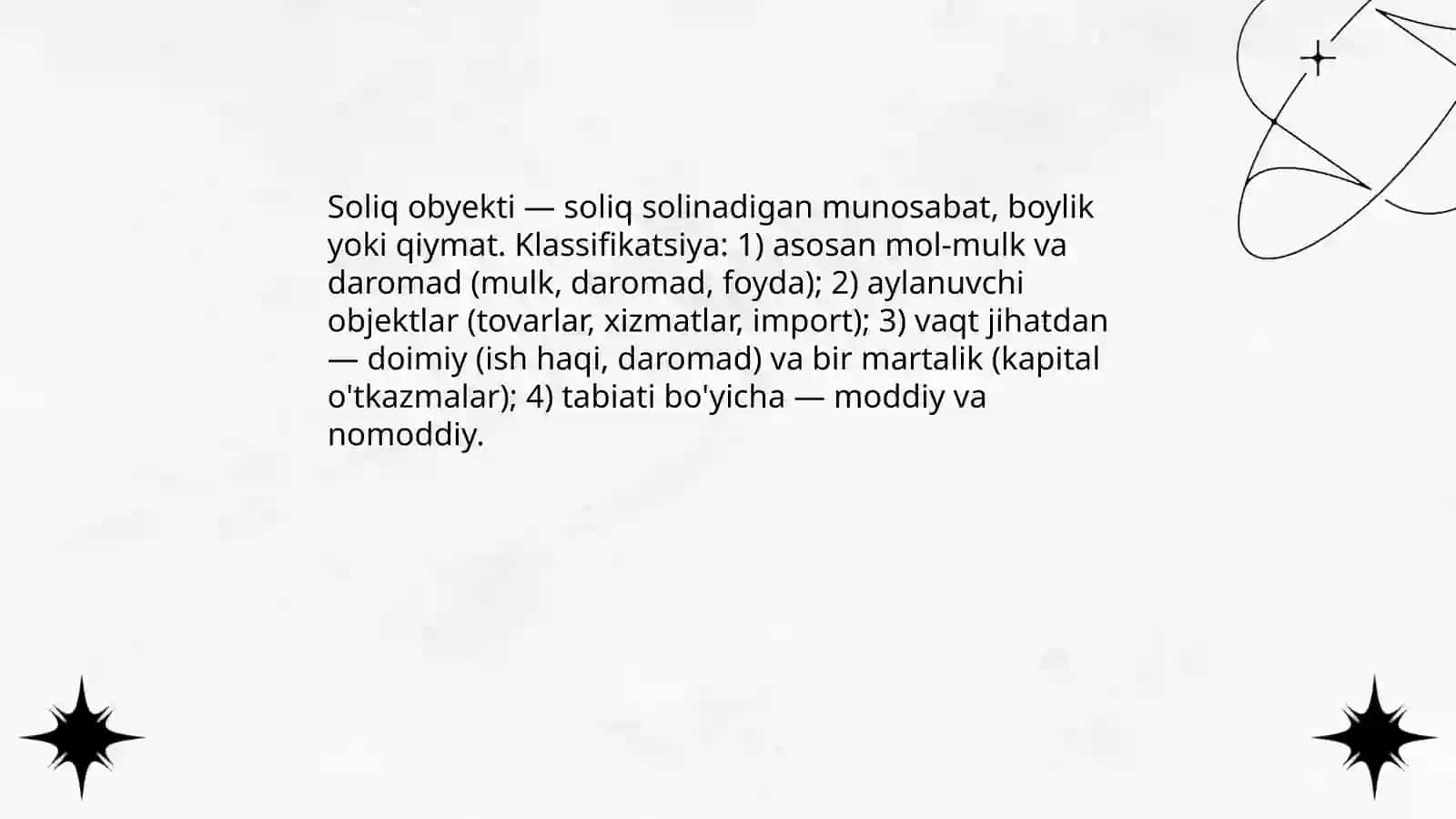 Soliqlarning elementlari va ularga tasnifi 4