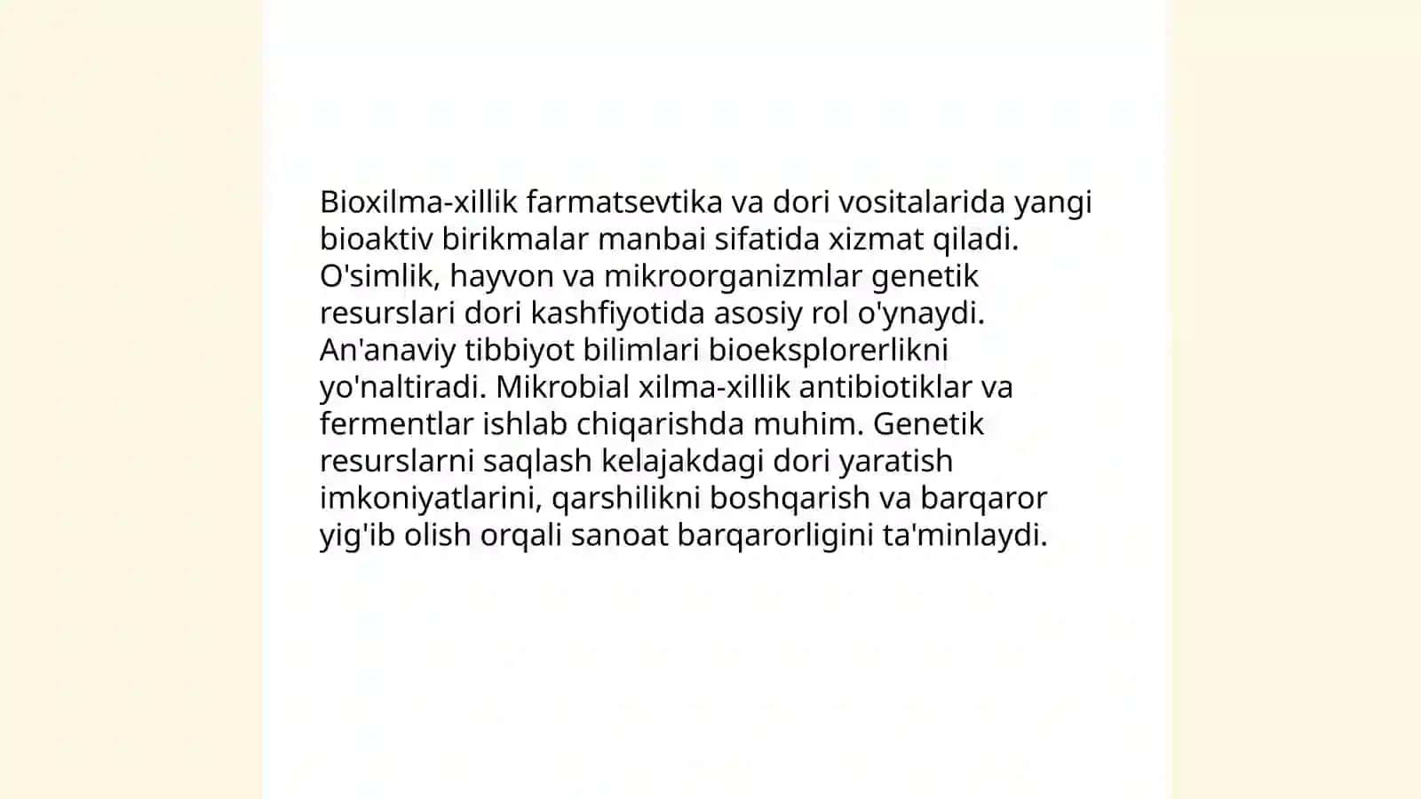 Bioxilma xillikning inson xayotidagi roli 4