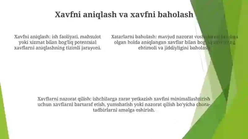 Ishlab Chiqarishda Texnika Va Xavfsizlik Sharoitini Yaratish 4