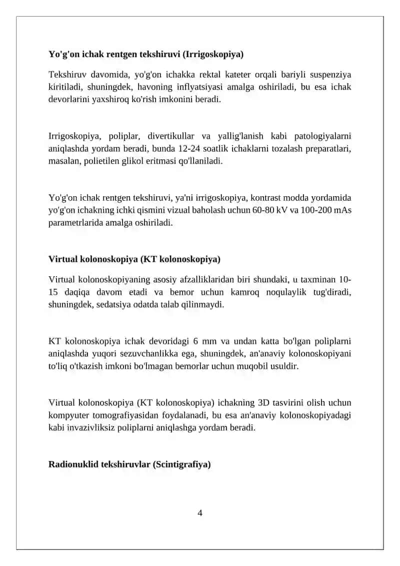Ovqat hazm qilish tizimi radiologik tekshirish usullari 4