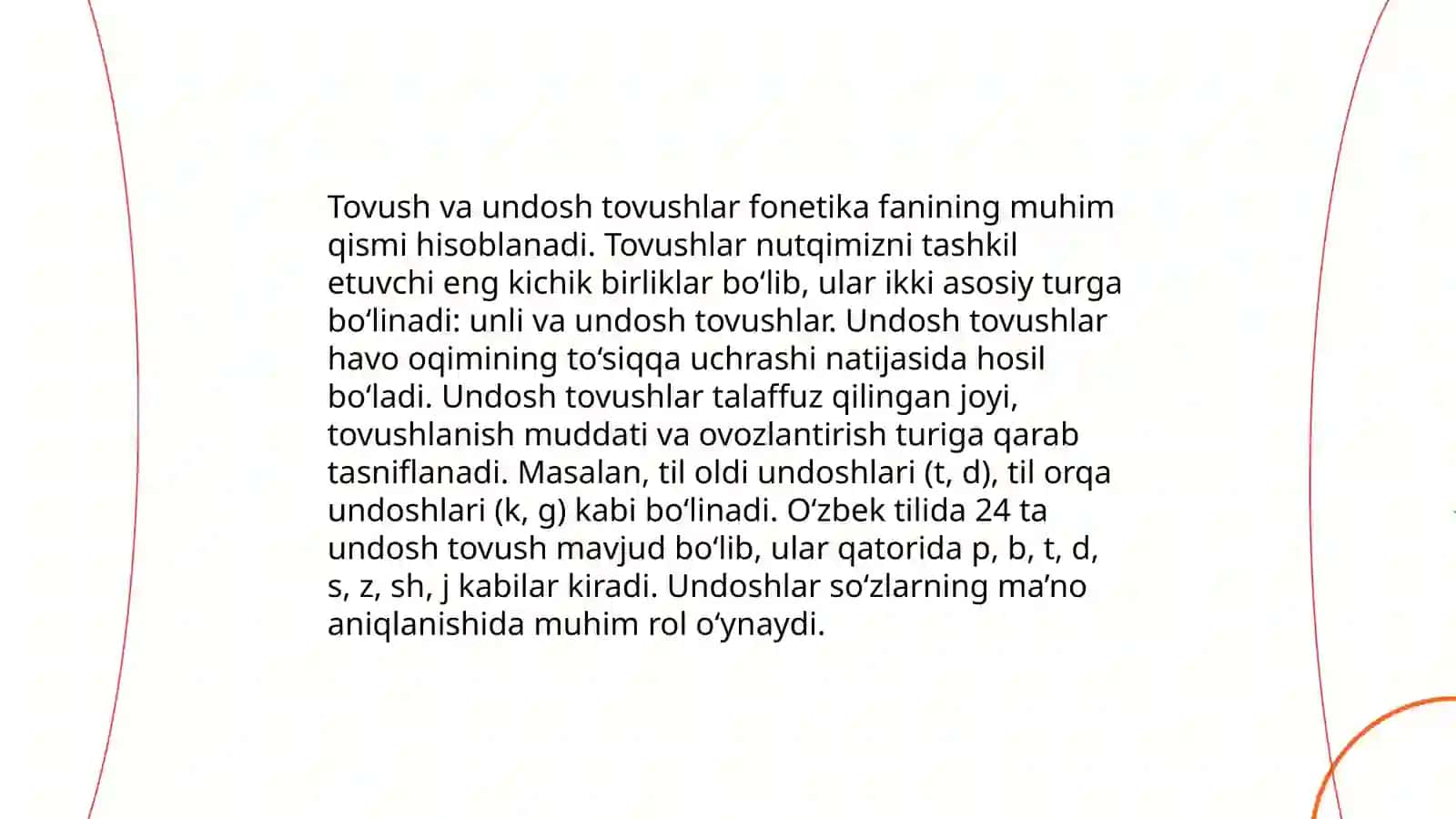 Tovush va fonima. Unli va undosh tovushlar va ularning o’rganish metodikasi 4