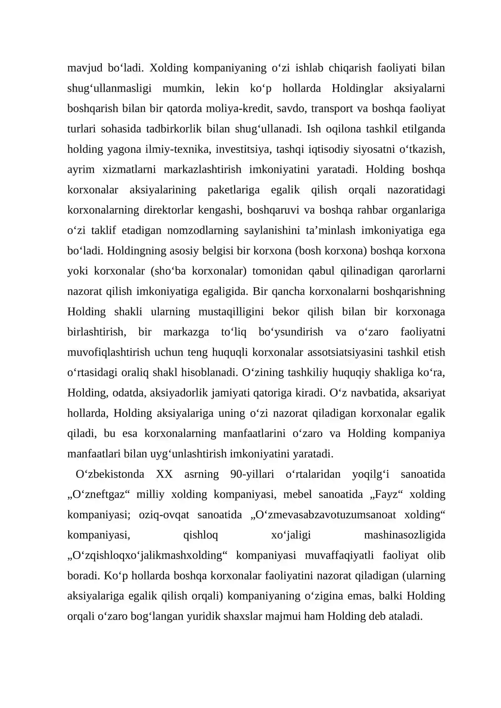O’zbekiston qo’shmakorxonalarining hozirgi holati va rivojlanishi 4