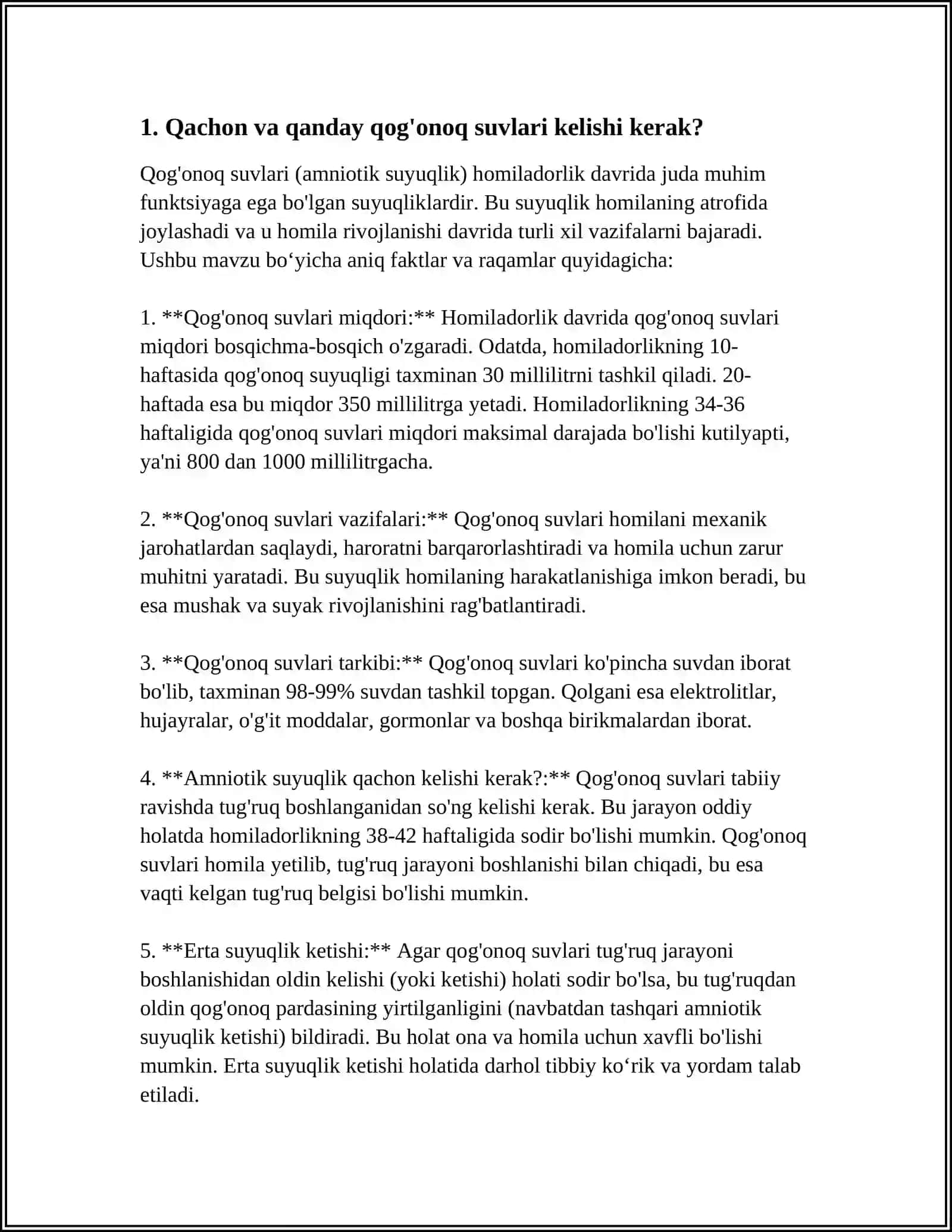 Qog'onoq Suvlari va Homila Pufagining Ahamiyati 4