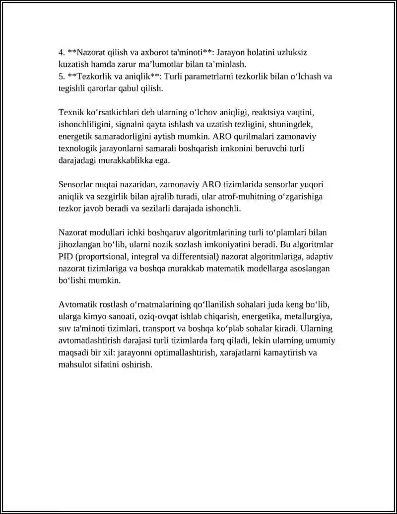 ARO QURILMALARNING VAZIFALARI TEXNIK KOʻRSATKICHLARI VA TADBIQI 4
