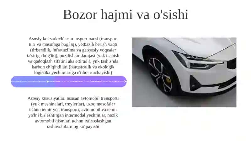 Avtomabil transporti uning oʻziga hos hususiyatlari va asosiy koʻrsatgichlari 4