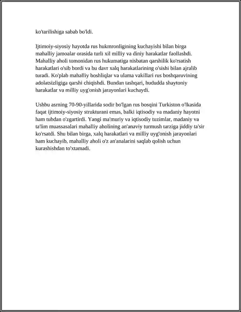XIX ASRNING 70-90 YILLARIDA TURKISTON OʻLKASIDA XALQ HARAKATLARI 4