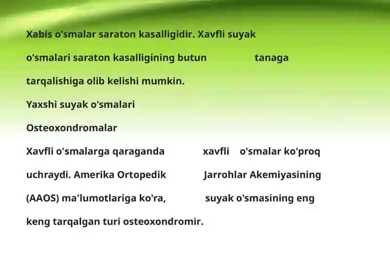 Suyak to'qimasini o'smasi 4
