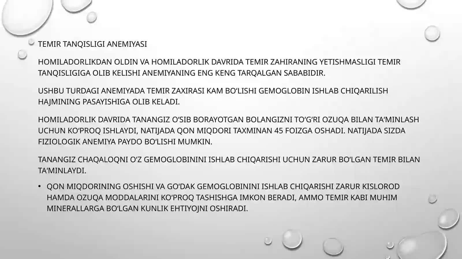 kamqonlik kasallarida homiladorlik,tugʻruq va tugʻruqdan keyingi davrning kechishi 4