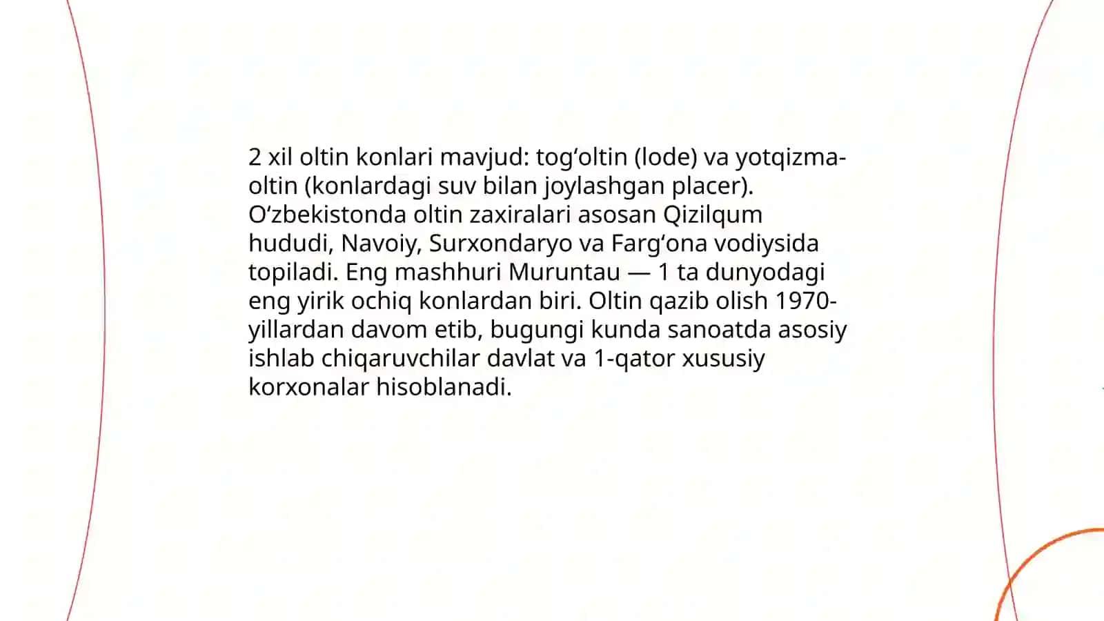 O'zbekistonning foydali qazilmalari haqida maʼlumot tayyorlash 4