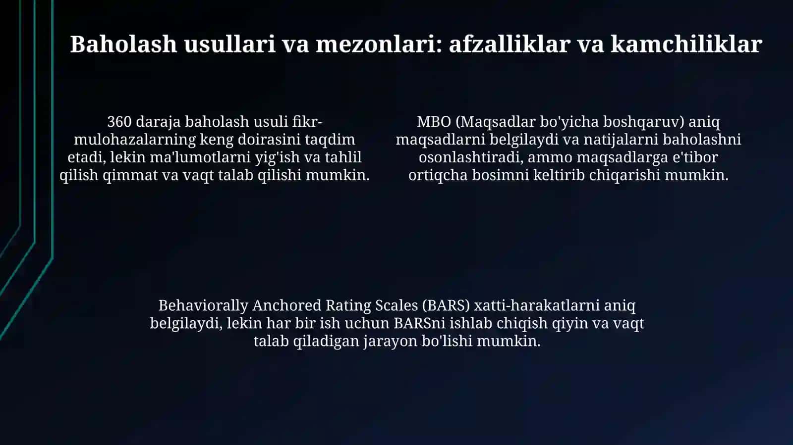 Mehnat faoliyatini baholashdagi asosiy muammolar 4