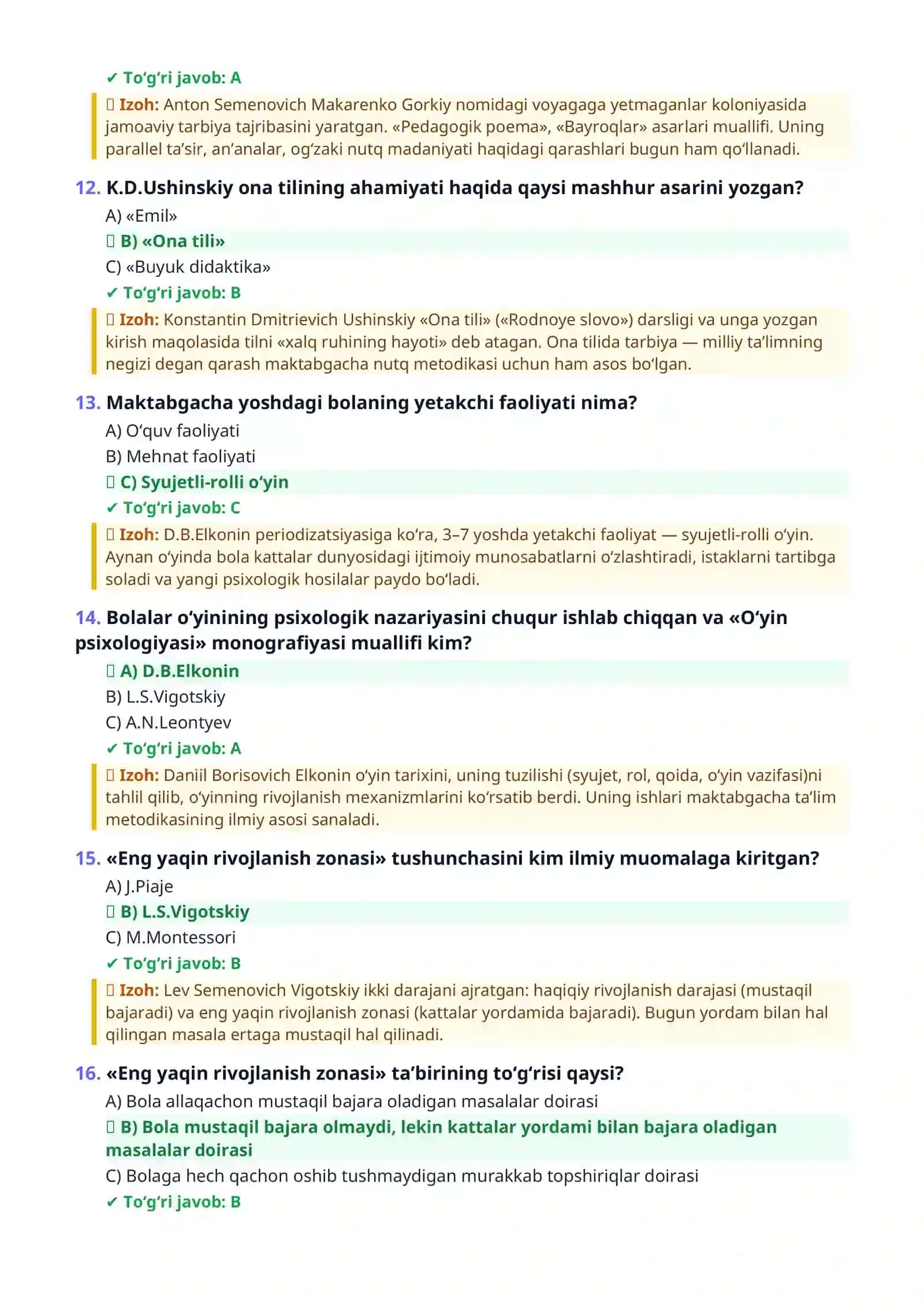 MAKTABGACHA TA’LIM TARBIYACHISI SUHBAT SAVOLLARI VA JAVOBLARI 1000 TA TEST TO‘PLAMI 4