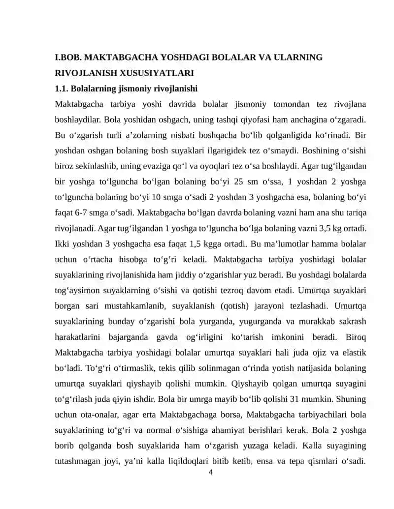 Maktabgacha Yoshdagi Bolalar Rivojlanishida O'zbek Xalq Milliy O'yinlaridan Foydalanish 4