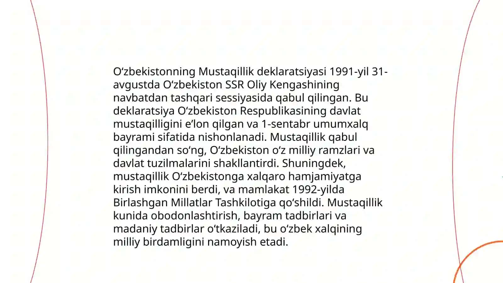Mustaqil Ozbekiston Respublikasning tashkil topshi va uning tarixiy ahamiyati 4